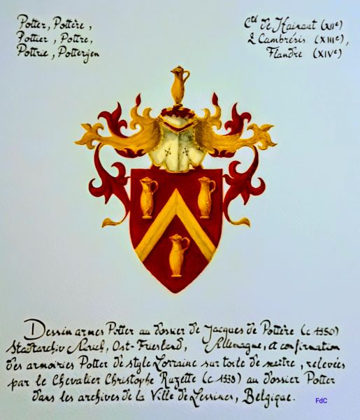 Fichier:Anciennes armoiries de la famille de Potter Pottere Pottier Pottre.jpg