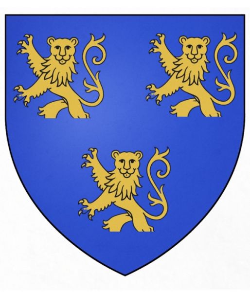 Fichier:Blason-Hamy-D'azur a trois lions leopardes d'or.jpg